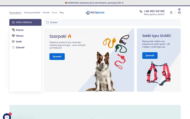 Projekt Petsband - pracownia i sklep akcesoriów dla zwierząt